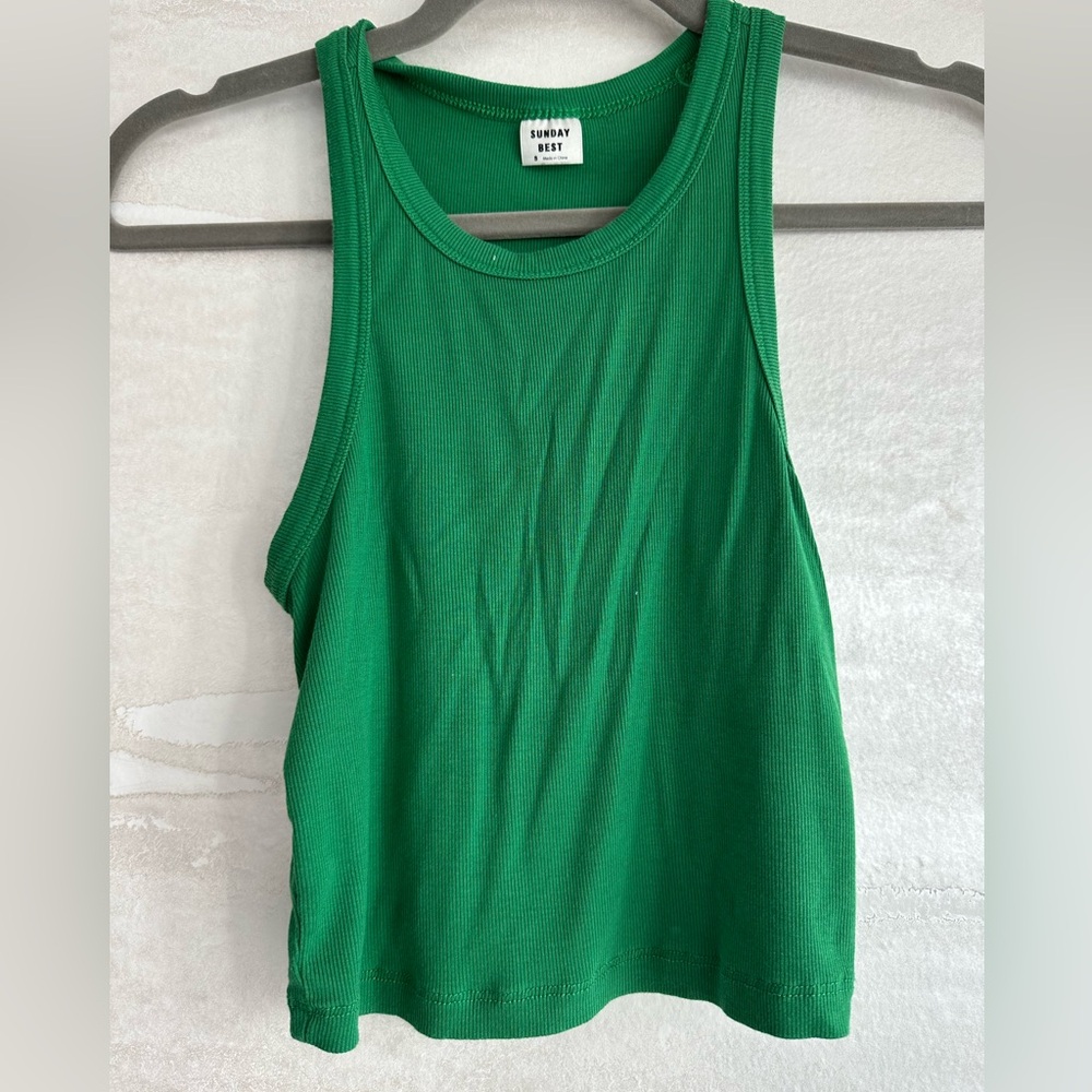Sunday Best Women’s Small Green Cropped Tank Top Racerback Aritzia